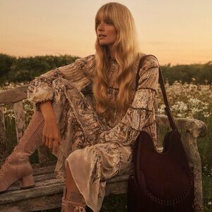 Zimmermann Ladybeetle Floral Burnout Silk Tiered Dress Jacobean NWT Medium